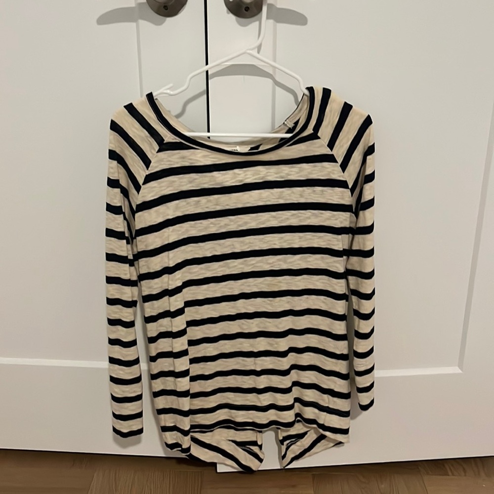 Navy and cream striped sweater
